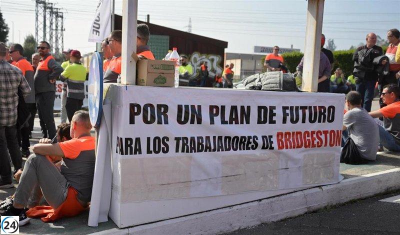 Protesta de comités de Bridgestone en Madrid el lunes.