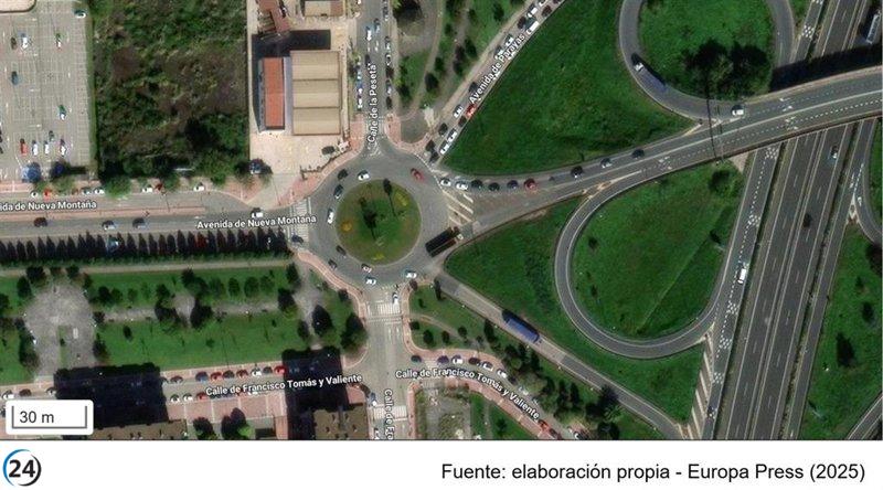 Santander contempla desvío temporal en rotonda de Nueva Montaña a la espera del nuevo enlace de MITMA.