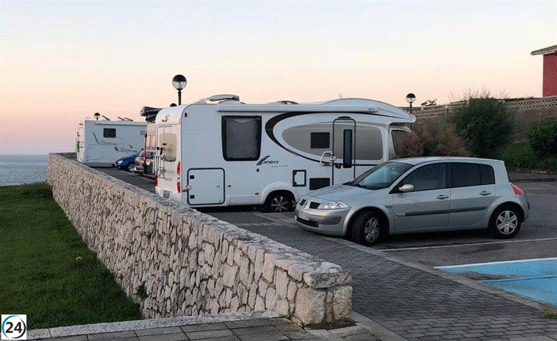 Esperando el aparcamiento de caravanas en Mataleñas: 