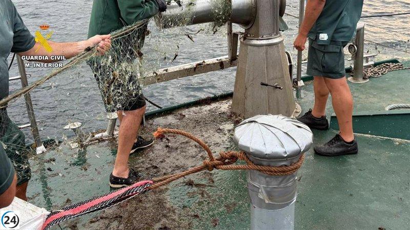 Desmantelan 51 nasas clandestinas y una extensa red en la bahía de Santoña.