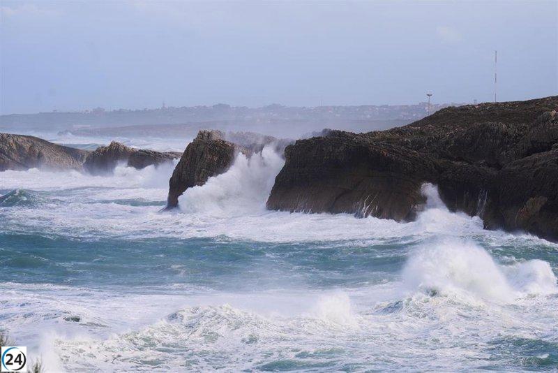 Aviso amarillo por condiciones marítimas en la costa de Cantabria este domingo.
