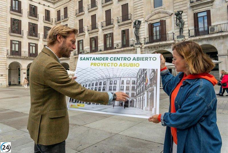 Piña (PRC) quiere comprar y cubrir la Porticada con el antiguo edificio de la Caja Cantabria.