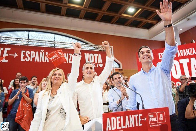 Sánchez confía en que Cantabria y España votarán por la continuidad del país