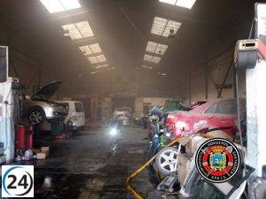 Bomberos frustran incendio en taller mecánico cerca de Gajano